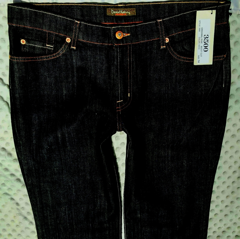 David Kahn Jeans Size 14/32 3500 Dark Boot Cut - Picture 4 of 9